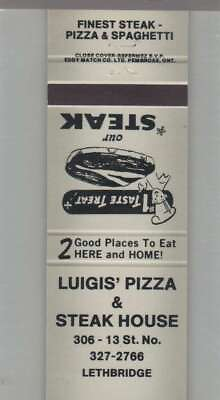 #ad Matchbook Cover Pizza Place Luigis#x27; Pizza amp; Steak House Lethbridge Ontario $4.95