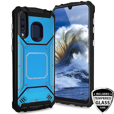 #ad For Samsung Galaxy A20 A50 A30 Case Metal Magnetic Aluminum CoverTempered Glass $8.95