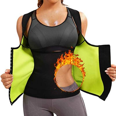 #ad Neoprene Sauna Suit for Women Sweat Vest Waist Trainer Tummy Tank Top Fat Burner $15.79