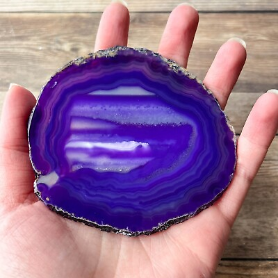 #ad Purple Agate Slice Geode Slab Brazilian Stone Dyed $12.00