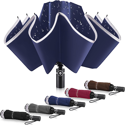 Bodyguard Inverted Umbrella Large Windproof Umbrellas for Rain amp; 46 IN Blue $37.55