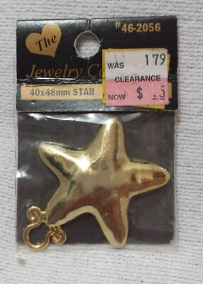 #ad Crafting Jewelry Making Metal Charm Goldtone Star Pendant 40x48mm $7.00