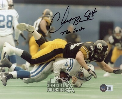 #ad Chad Brown The Snake Autographed Pittsburgh Steelers 8x10 Photo BAS $22.45