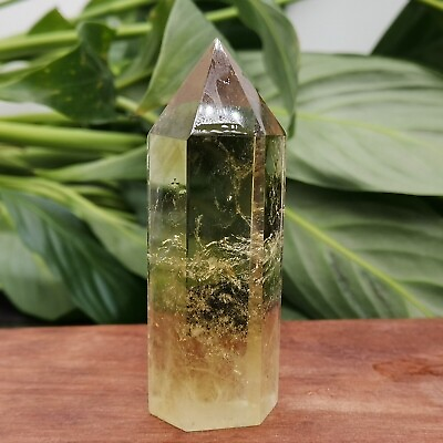 #ad 1pcs Natural citrine obelisk Quartz Crystal Point Wand Reiki healing gem 50g $8.99