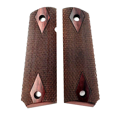 #ad Colt 1911 Rosewood Laminate Checkered Ambi Cut Grips $19.99