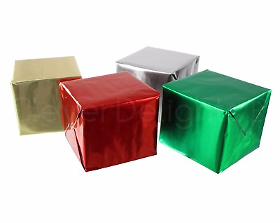#ad Metallic Wrapping Paper 30quot; x 300quot; JUMBO Rolls 4 Rolls Silver Gold Red Green $69.99