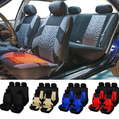 #ad For Ford Car 5 Seat Covers Premium Cloth Front amp; Rear Full Set Protector Pad Mat $34.90