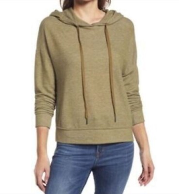 #ad Everleigh Women#x27;s Hooded Drawstring Sweatshirt In Olive Green Medium MSRP $49 $24.50