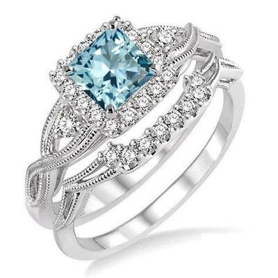 #ad Engagement Ring 1.25 ct Moissanite Diamond Trio Set Silver 925 White Gold Over $246.23