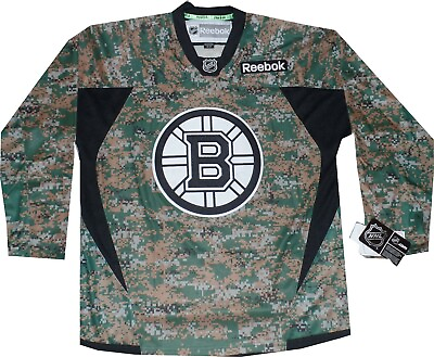 #ad Boston Bruins Reebok NHL Edge Digital Camo Camouflage Jersey New tags SMALL $75.95