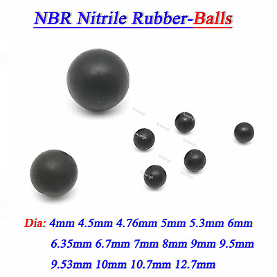 #ad Nitrile Rubber Solid Balls Dia:4 12.7mm NBR Soft Ball for Valves Cars Brake Seal $291.05