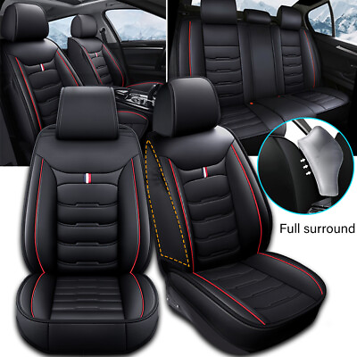 #ad PU Leather Car Seat Covers Front Rear Full Set Cushion For Nissan Altima Sentra $85.99