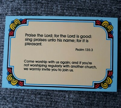 Praise The Lord Vintage Postcard Psalm 135:3 $4.01