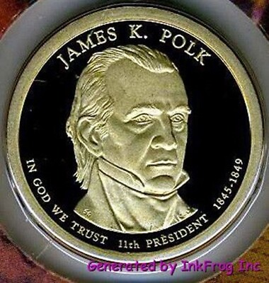 #ad 2009 S James K Polk 25 Coin Roll Gem Proof $49.99