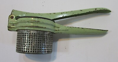 #ad #ad Primitive Old Working Green Antique 1920#x27;s Steel Potato Ricer Utensil FREE S H $25.00