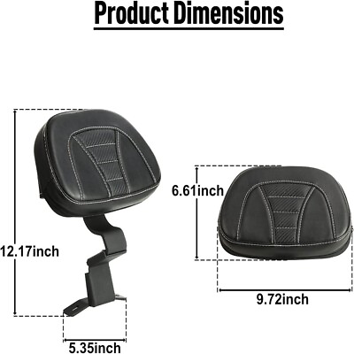 #ad For Harley CVO Road Glide FLTRXSE Black Driver Rider Seat Backrest Pad 2009 2023 $59.99