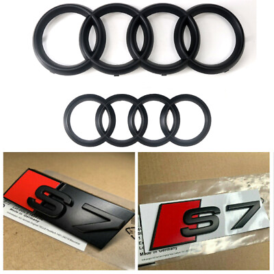 #ad Audi Front Rear Matte Black Badge Emblem Full Combo Set For Audi A7 S7 Hatchback $68.99