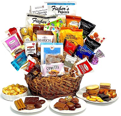 #ad Mother#x27;s Day Gourmet Gift Basket Hand Crafted with chocolate cookie candy snacks $99.99