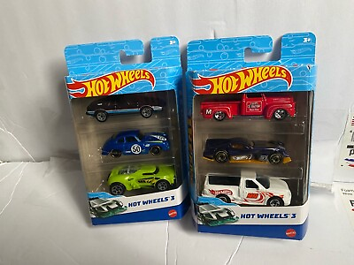 #ad Lot of 2 Hot Wheels 3 Pack 49 Ford F1 99 Ford Lighting Porsche 356 Outlaw $24.99