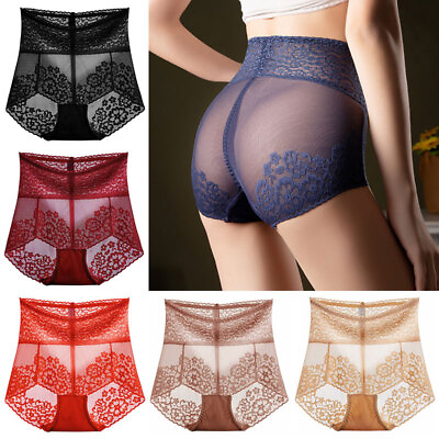#ad Sexy Women Lace High Waist Panties Briefs Lady Seamless Sheer Underwear Knickers AU $5.99