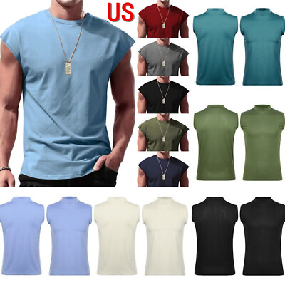 #ad US Men Sleeveless Tank Top Quick Dry Muscle Top Athletic Bodybuilding Top Shirt $6.50