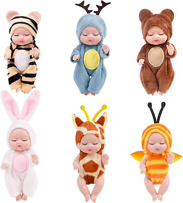 ONEST 6 Sets 4 Inch Dolls Cute Baby Dolls Include 6 Pieces Baby Mini Dolls 6 Se $24.55