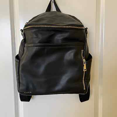 #ad #ad Azaria La Mere Original Diaper Bag Black Vegan Leather Backpack $119.00