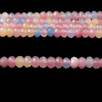 #ad Multi Color Gemstone Beads 3 4 mm Rondelle Shape Faceted Beads 16quot; Length $15.88