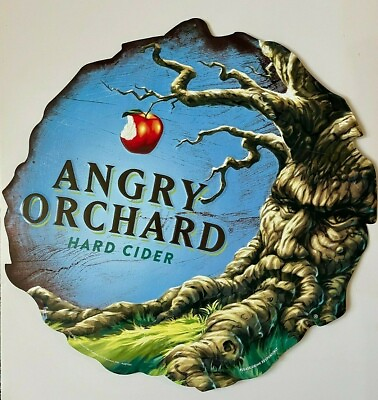 #ad ANGRY ORCHARD HARD APPLE CIDER TIN METAL BEER ADVERTISING BAR TAVERN SIGN $50.00