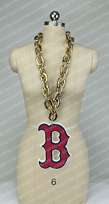 #ad New MLB BOSTON RED SOX GOLD Jumbo Big Fan Chain Necklace Foam MI USA $25.97