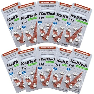#ad iCellTech Size 312 Hearing Aid Batteries 60 batteries $15.90
