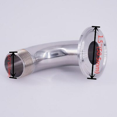 #ad 1.5quot; Tri Clamp 1 2quot; BSPT Male 90℃ Elbow 304Stainless Steel Sanitary Pipe Fitting $9.99