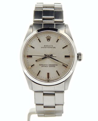 #ad Rolex Oyster Perpetual 1002 Mens Stainless Steel Watch Oyster Band Silver Dial $3695.98