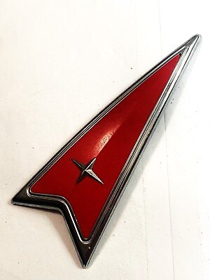 #ad Pontiac Emblem Badge 1.5quot; Logo Red Chrome Arrow 213 $15.90
