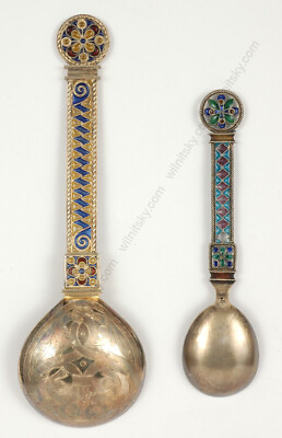 quot;Two Norwegian Art Nouveau silver with enamel tea spoonsquot; ca.1900 $765.00