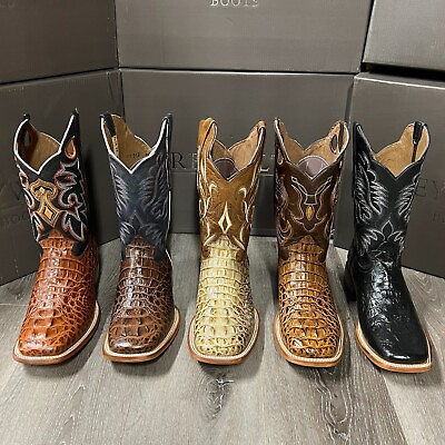 MEN#x27;S RODEO COWBOY ALLIGATOR NECK PRINT WESTERN SQUARE TOE BOOTS MEXICO PRODUCT $109.99