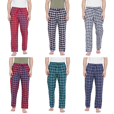 #ad Mens Lounge Pants Soft Lightweight Check Plaid Sleep Pajama Pants with 2 Pocket $12.99