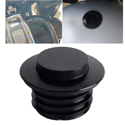 #ad Black Flush Mount Vented Pop Up Gas Oil Tank Fuel Cover Cap For Harley Touring $37.69