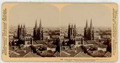 #ad Spain BURGOS City amp; Cathedral Stereoview usp93 NEAR MINT $9.99