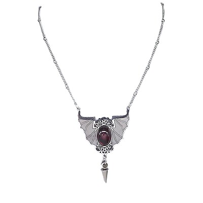 #ad Vampire Necklace Surgical Stainless Steel Pentacle Bat Wings Gothic Pendant $16.99