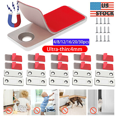 #ad 30X Strong Magnetic Door Closer Cabinet Catch Latch Cupboard Ultra Thin Closures $6.33