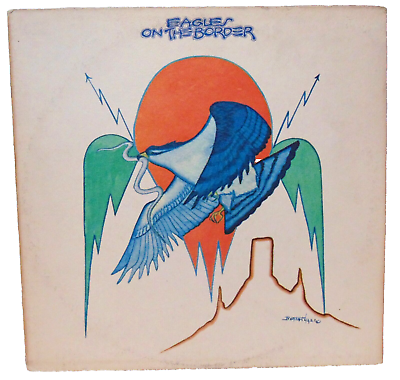 #ad Eagles – On The Border 1974 Asylum Records Country Rock Vinyl LP EX VG F SHIP $22.99
