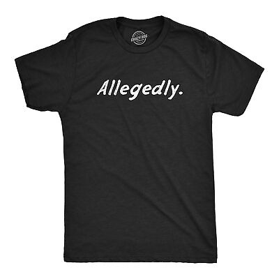 #ad Mens Allegedly T Shirt Funny Crime Accused Charges Joke Tee For Guys $6.80