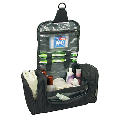 #ad Travel Organizer Accessory Toiletry Cosmetics Make Up Shaving Kit Bag Kit Black $7.97