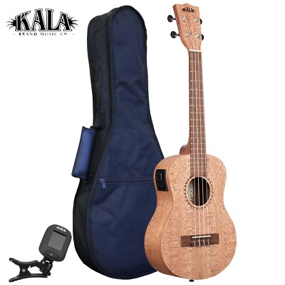 #ad Kala KA 20TE Burled Meranti Acoustic Electric Tenor Ukulele Satin Bag Tuner $129.99