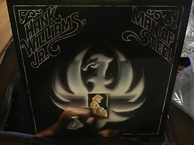 #ad HANK WILLIAMS JR. MAN OF STEEL ORIGINAL 1981 VINYL LP WARNER BRO. UNPLAYED BEAUT $19.99