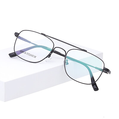#ad Designer Double Bridge Flexible Titanium Alloy Eyeglasses Frame Black 51 18 140 $25.95