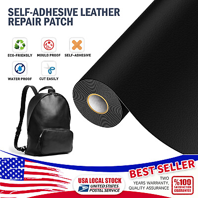 #ad DIY Leather Repair Kit Adhesive Tape Patch Car Seats Couch Furniture Sofa Black $19.99