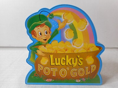 #ad 1990s Lucky Charms Cereal Promotional Luckys Pot O#x27;Gold Coin Plastic Bank AS IS $5.99