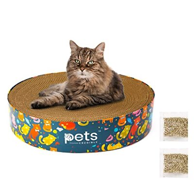 #ad Cat Scratcher Cardboard 17.5quot;x13.5quot; Oval Shape Lounge Bed Sofa for Indoor Cat... $33.72